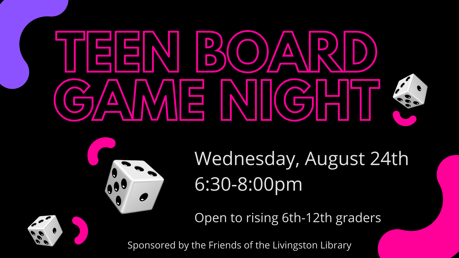 Teen Board Game Night Promo