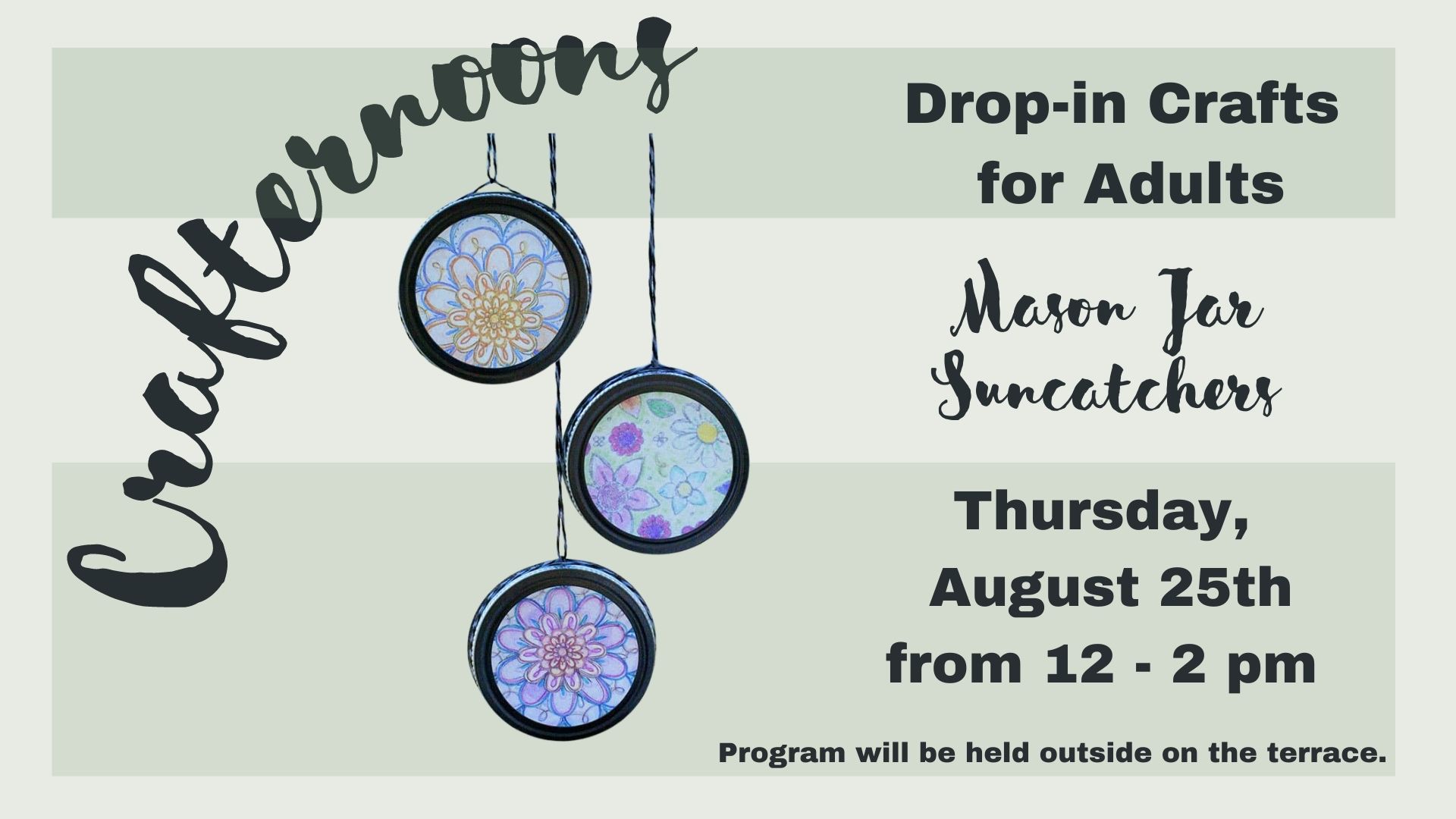 Suncatchers image - Crafternoon on 8/25 from 12-2 pm