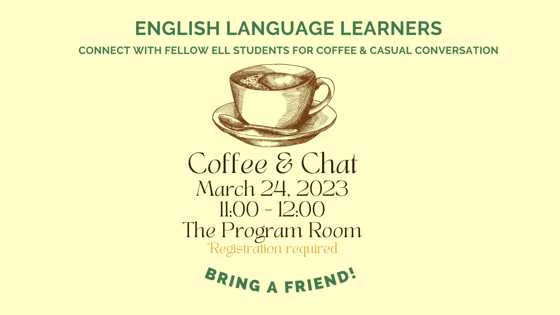 English Language Learners Coffee & Chat