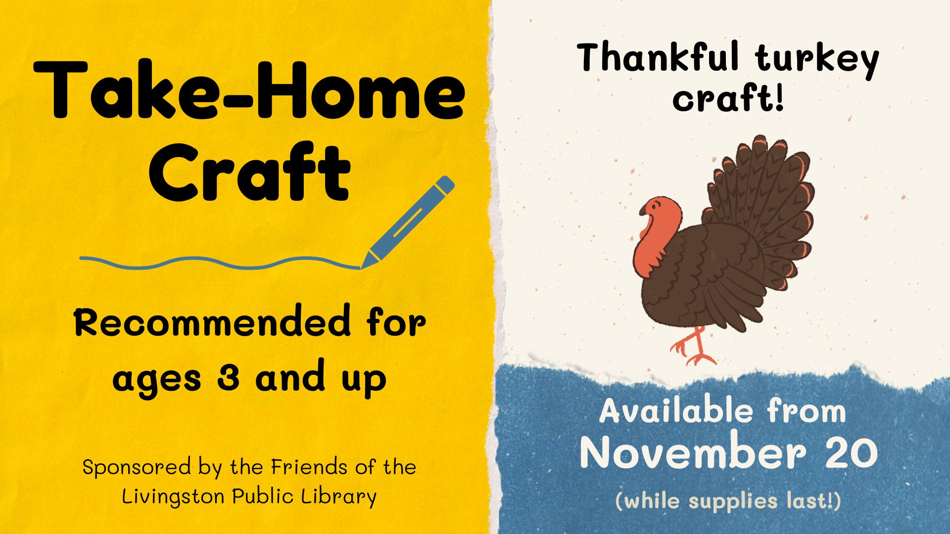 Take-home craft: drawing of a turkey