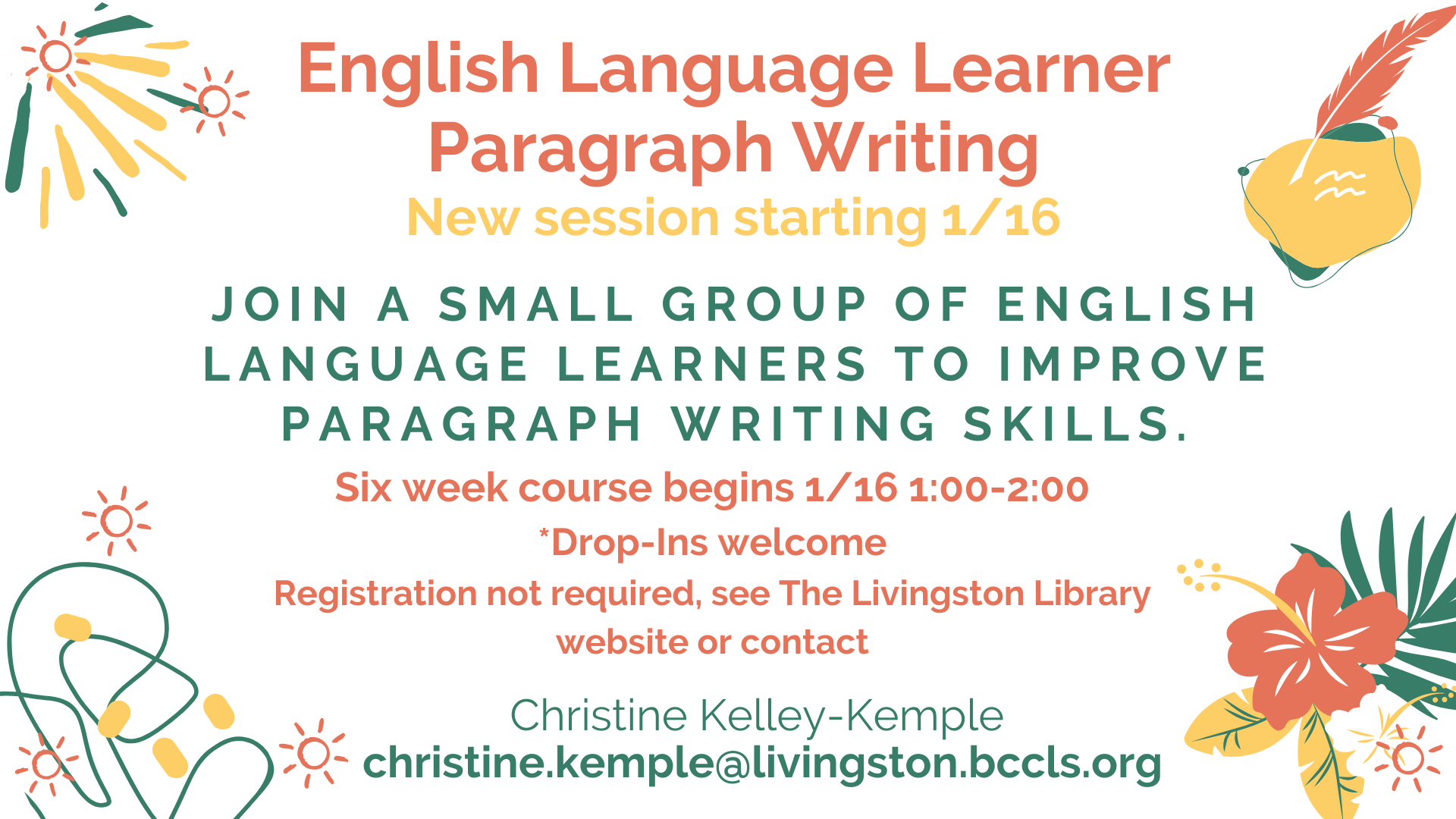 English Language Learner Paragraph Writing Class