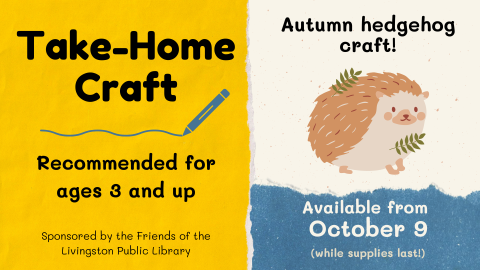 Take-Home Craft: hedgehog with leaves on its back