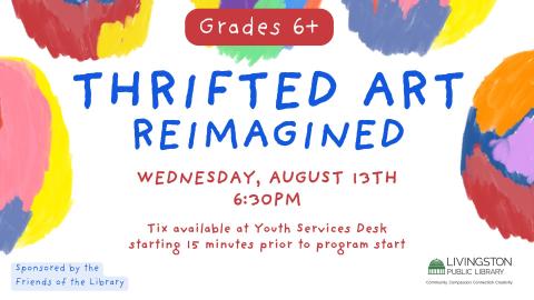 White background with different paint splotches around the edges. Blue main text with red flair text.