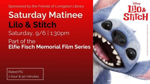 Banner advertising our screening of LILO & STITCH