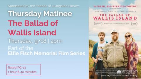 Banner advertising our screening of THE BALLAD OF WALLIS ISLAND