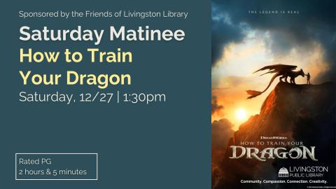Banner advertising our screening of HOW TO TRAIN YOUR DRAGON