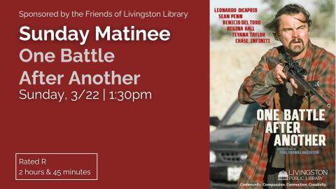 Banner advertising our screening of ONE BATTLE AFTER ANOTHER