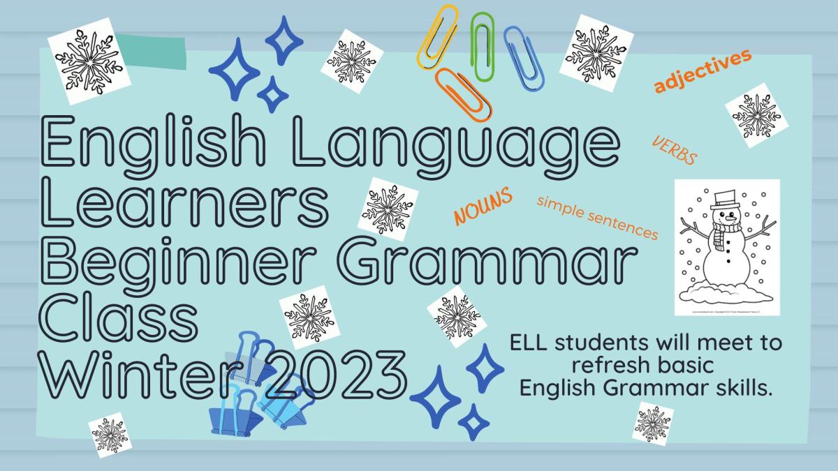 English Language Learners Basic Grammar Class