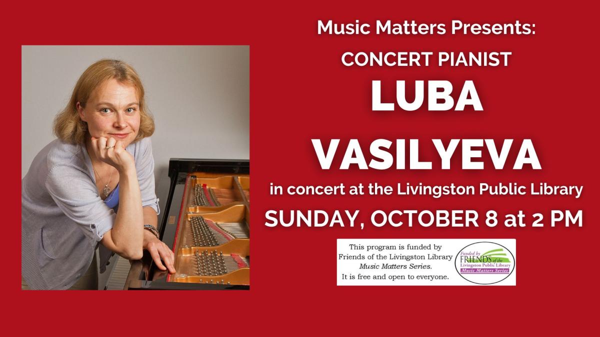 Banner advertising Luba Vasilyeva's performance on October 8, 2023