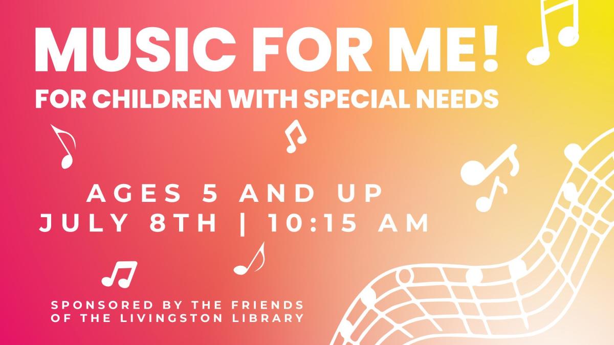 white text reads music for me for children with special needs july 8th 10:15am 