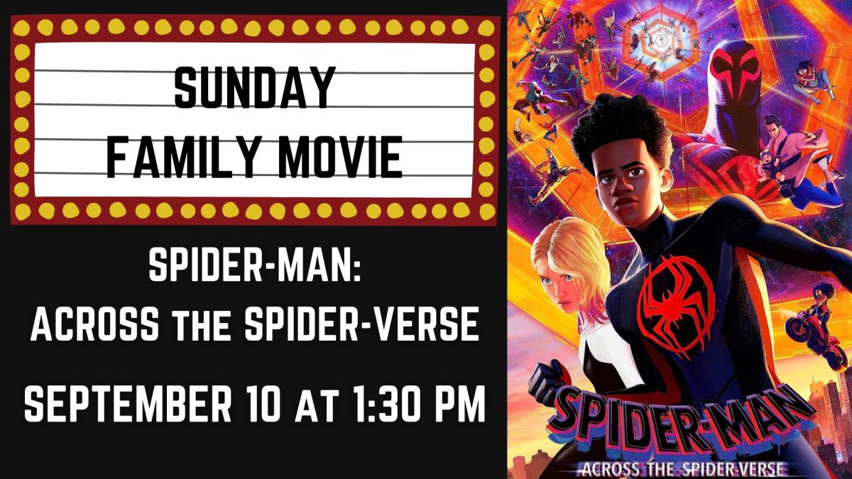 Banner advertising our screening of SPIDER-MAN: ACROSS THE SPIDER-VERSE