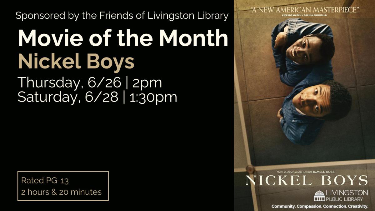 Banner advertising our screening of NICKEL BOYS