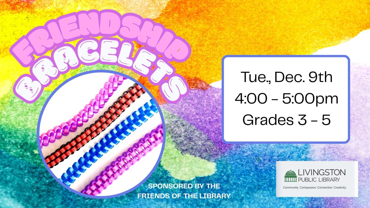 Friendship Bracelets. Image of plastic woven bracelets on a colorful background