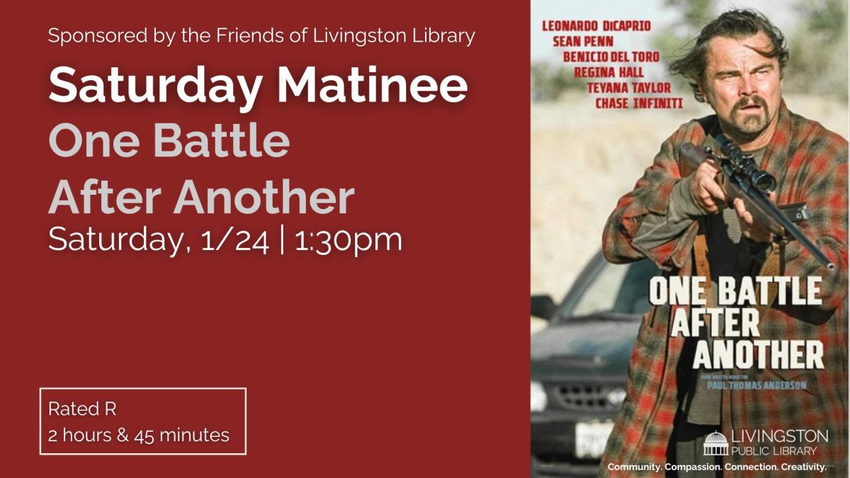 Banner advertising our screening of ONE BATTLE AFTER ANOTHER